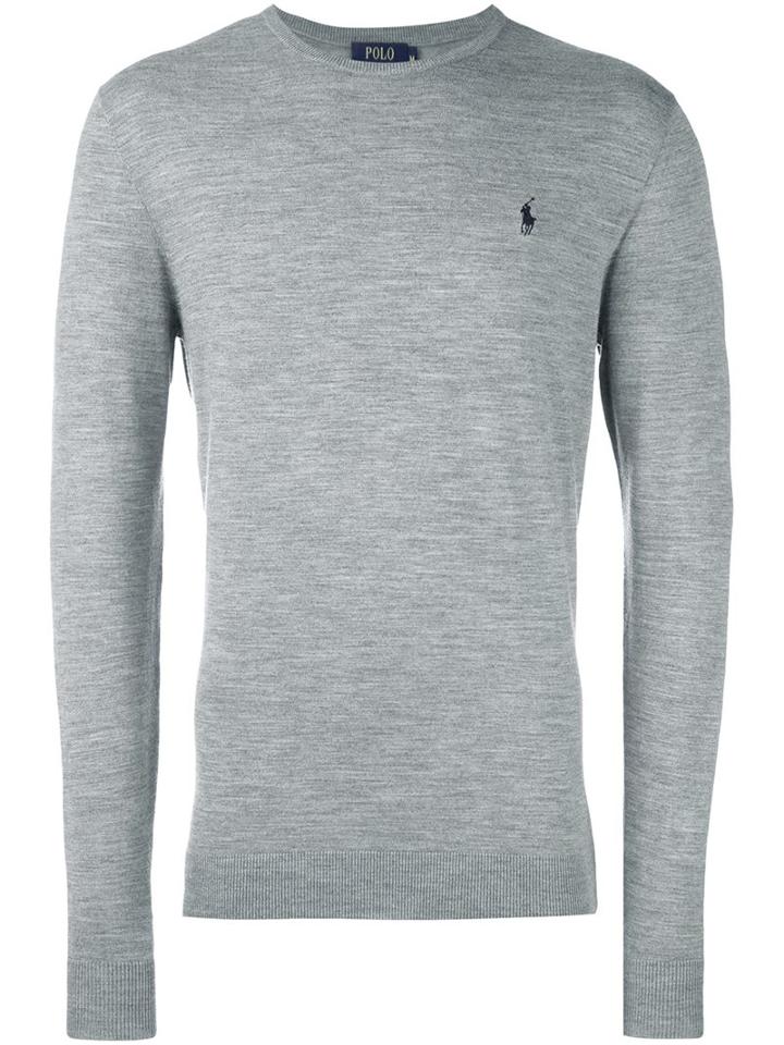 Polo Ralph Lauren Logo Sweater, Men's, Size: Xl, Grey, Polyester/wool