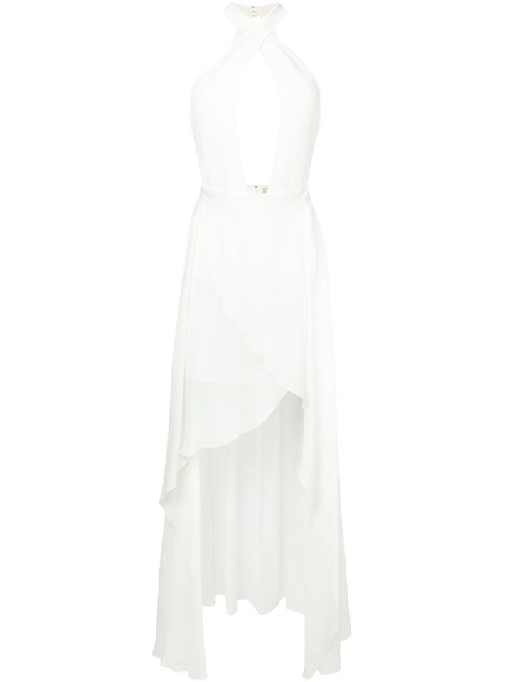 Elie Saab Georgette Hi-low Dress - White