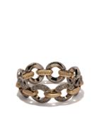 Hum 18kt Gold Chain Link Diamond Ring - Yellow Gold