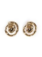 Yves Saint Laurent Vintage Bamboo Spiral Earrings - Metallic