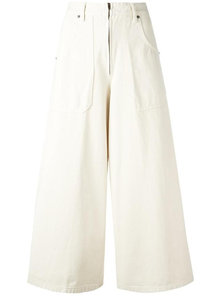 Marc Jacobs Cropped Denim Culottes, Women's, Size: 27, Nude/neutrals, Cotton