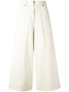 Marc Jacobs Cropped Denim Culottes, Women's, Size: 27, Nude/neutrals, Cotton