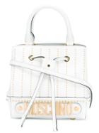 Moschino - Studded Logo Cross-body Bag - Women - Calf Leather - One Size, White, Calf Leather