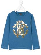 Roberto Cavalli Kids - Logo Print Sweatshirt - Kids - Cotton/modal - 3 Yrs, Blue