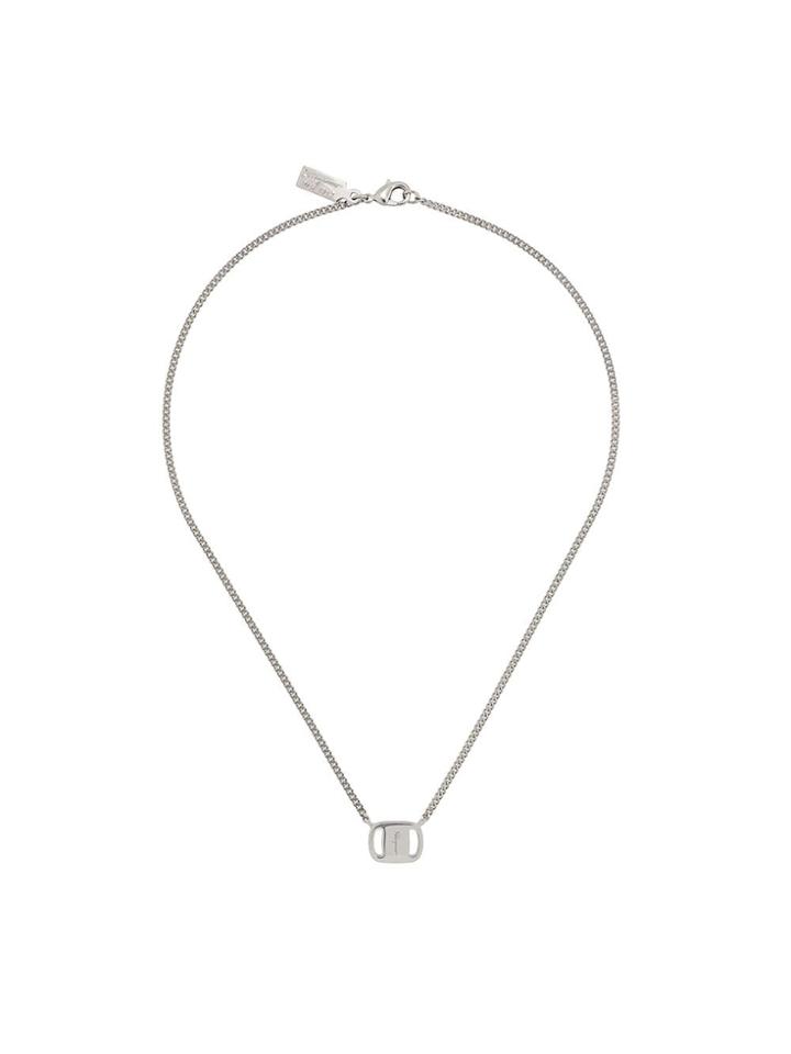 Salvatore Ferragamo Logo Pendant Necklace - Silver