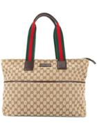 Gucci Vintage Shelly Line Tote Bag - Brown