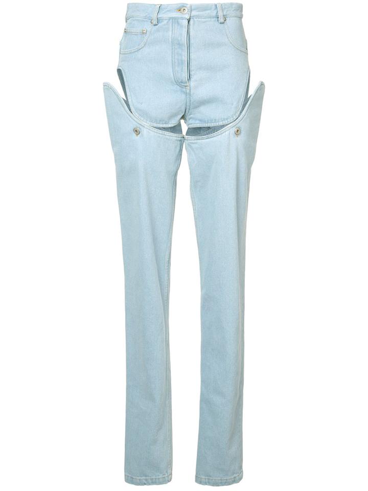 Y / Project - Short Combo Jeans - Women - Cotton - 38, Blue, Cotton