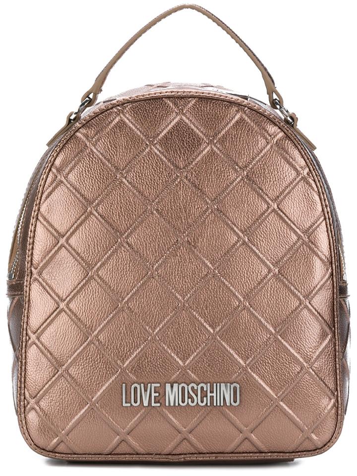 Love Moschino Emossed Style Mini Backpack - Brown