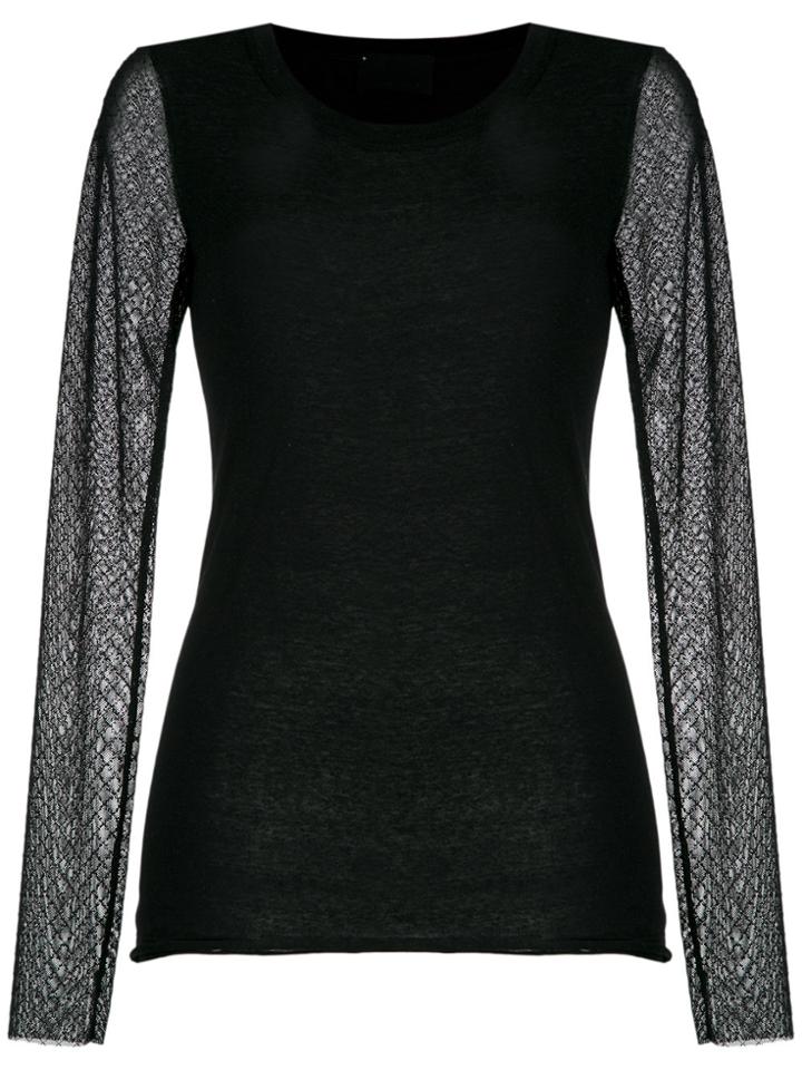 Andrea Bogosian Contrasting Sleeves Top - Black