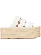 Chloé Lauren Flatform Sandals - White