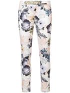 7 For All Mankind Floral Print Skinny Jeans - White