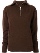 G.v.g.v. Half Zip Knitted Sweatshirt - Brown