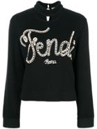 Fendi Logo Embroidered Sweatshirt - Black