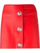 Versus Buttoned Mini Skirt, Women's, Size: 44, Red, Leather/acetate/polyester