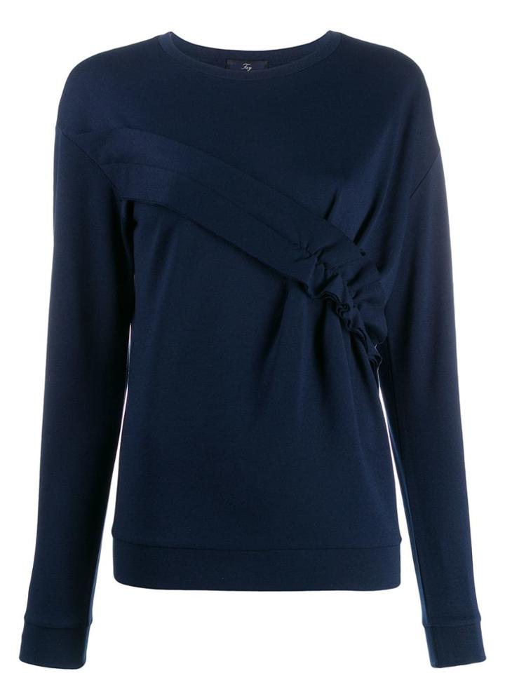 Fay Ruched Panel Jumper - Blue