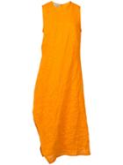 Narciso Rodriguez Asymmetric Textured Dress, Women's, Size: 44, Yellow/orange, Linen/flax/silk