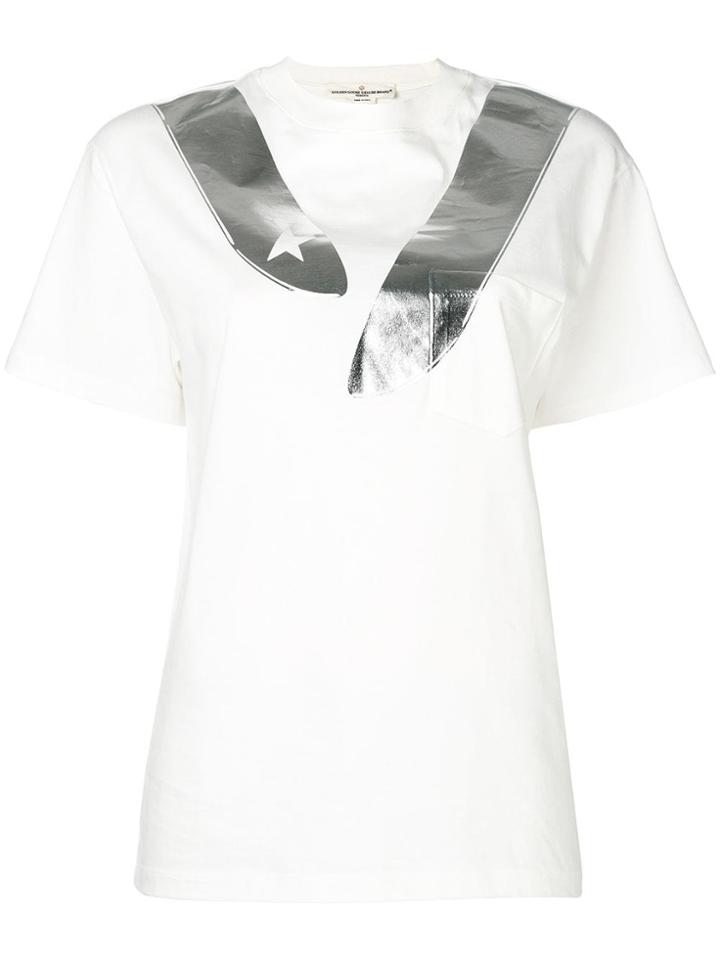 Golden Goose Deluxe Brand Metallic Strip T-shirt - White