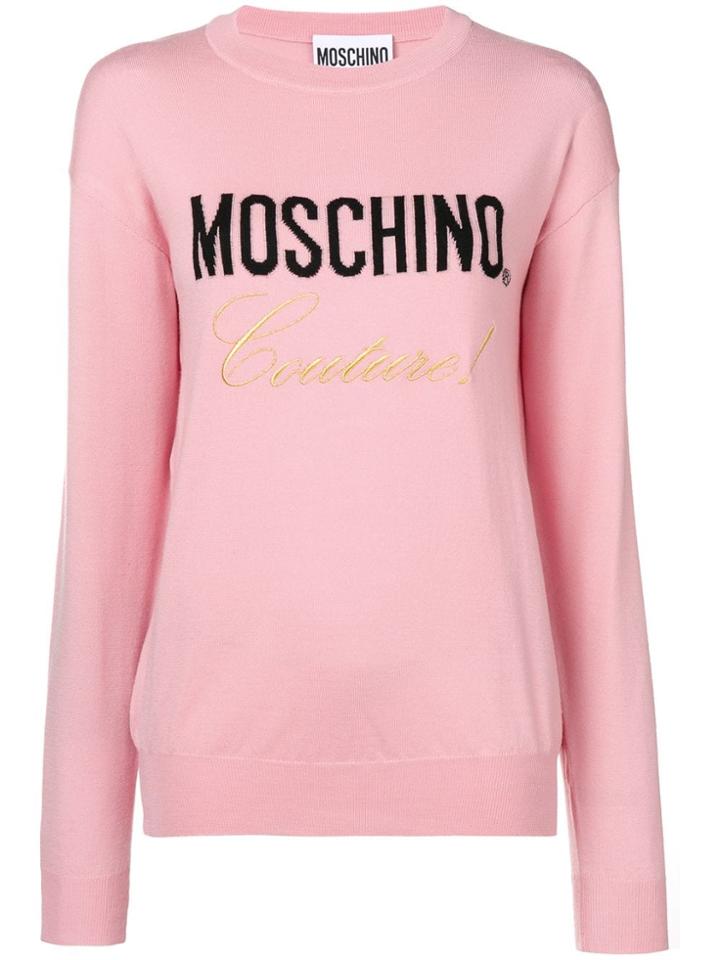 Moschino Logo Knitted Sweatshirt - Pink