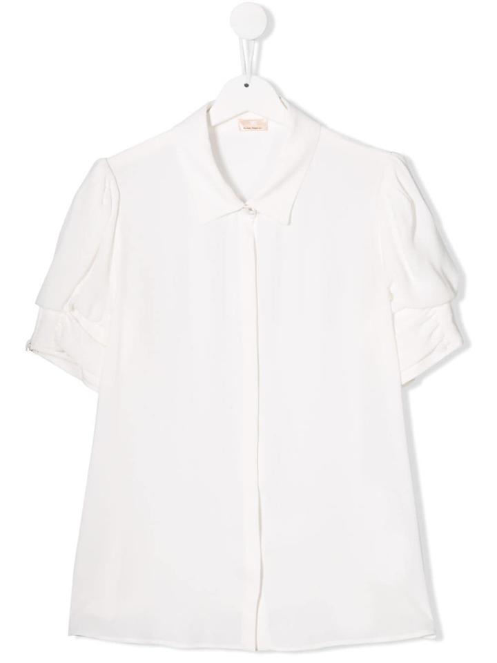 Elisabetta Franchi La Mia Bambina Layered Sleeve Blouse - White