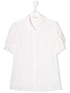 Elisabetta Franchi La Mia Bambina Layered Sleeve Blouse - White