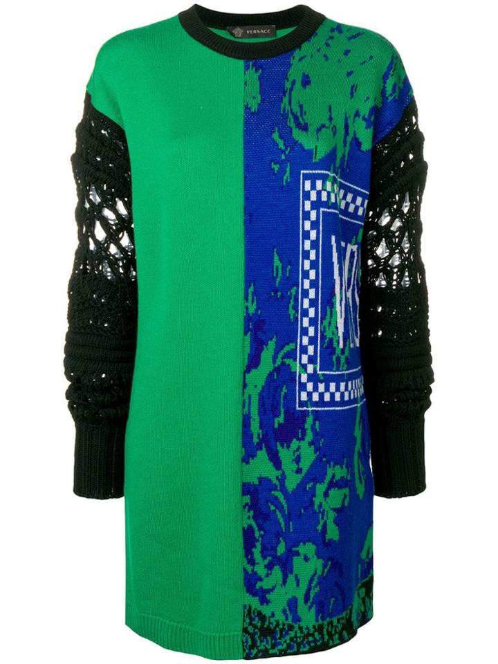 Versace Mixed Print Jumper - Green