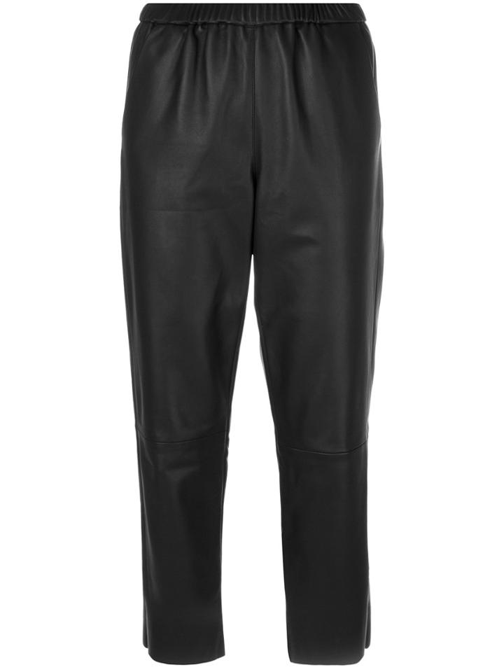 Drome Cropped Leather Trousers - Black