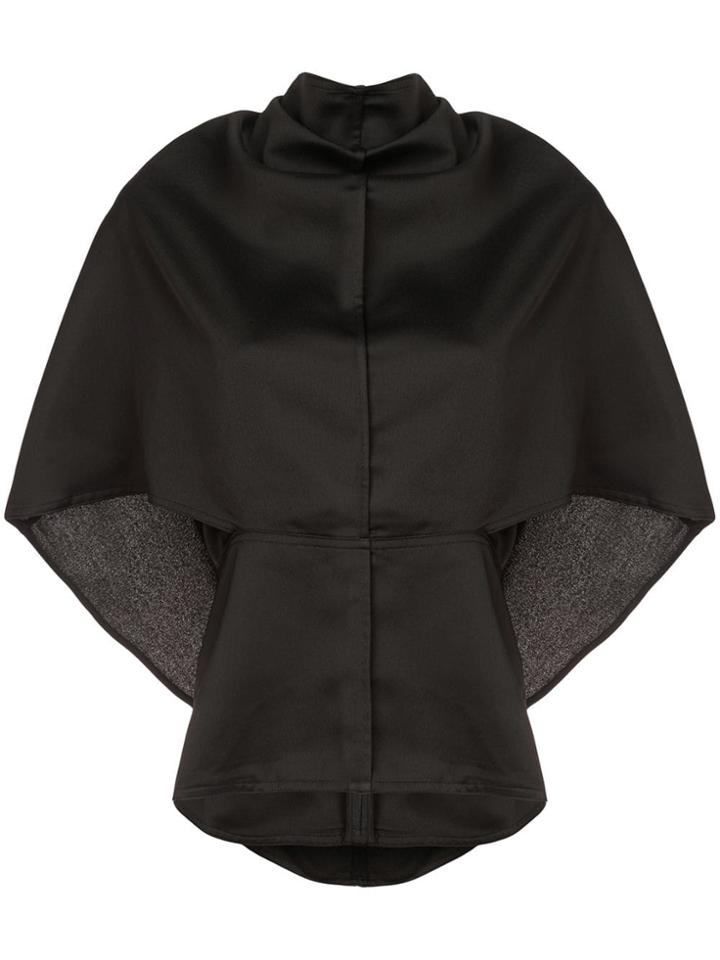 Self-portrait 'wingsuit' Draped Top - Black
