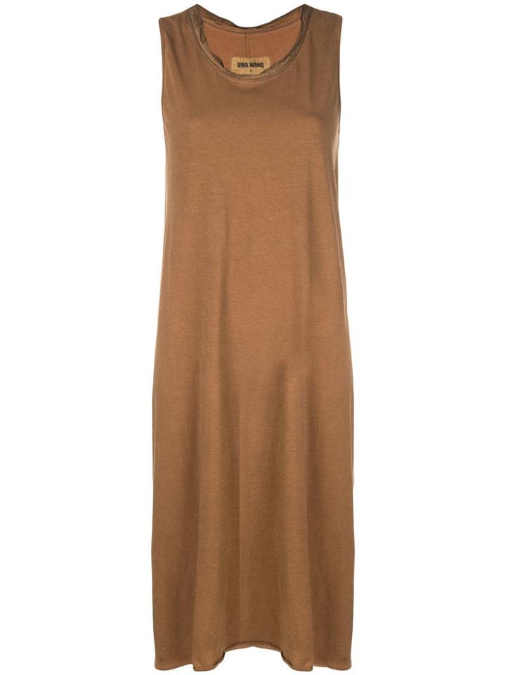 Uma Wang Sleeveless Midi Jersey Dress - Brown