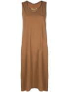 Uma Wang Sleeveless Midi Jersey Dress - Brown
