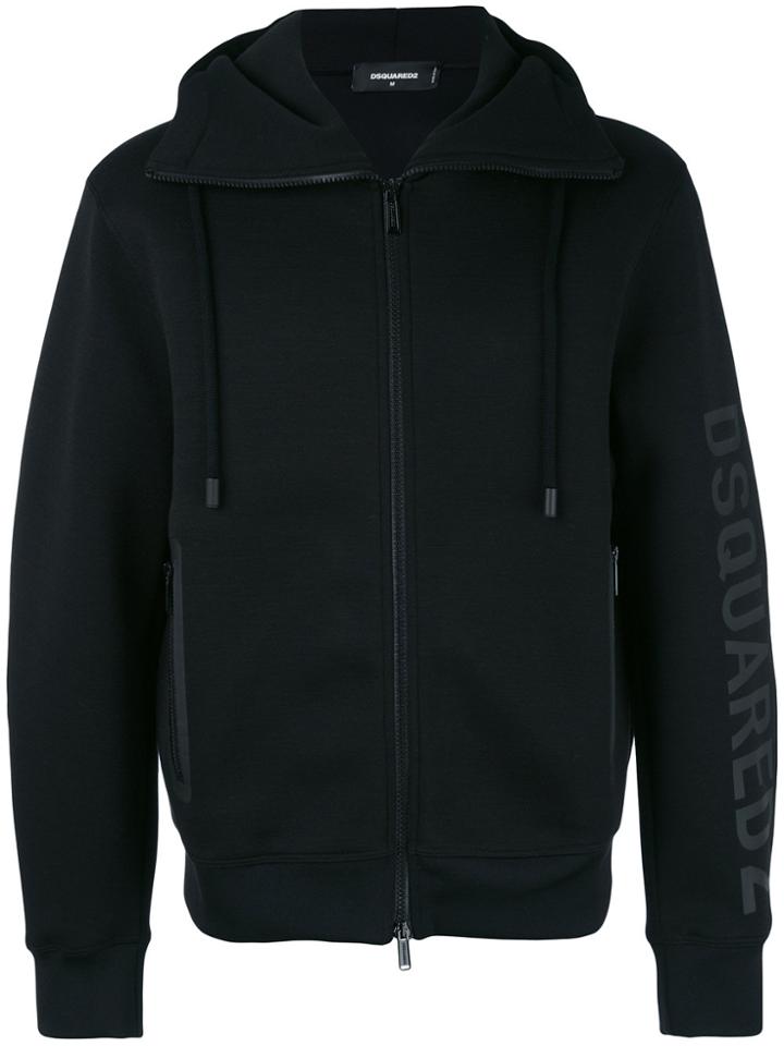 Dsquared2 Logo Zip Hoodie - Black