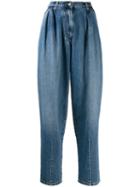 Msgm High-waisted Tapered Jeans - Blue
