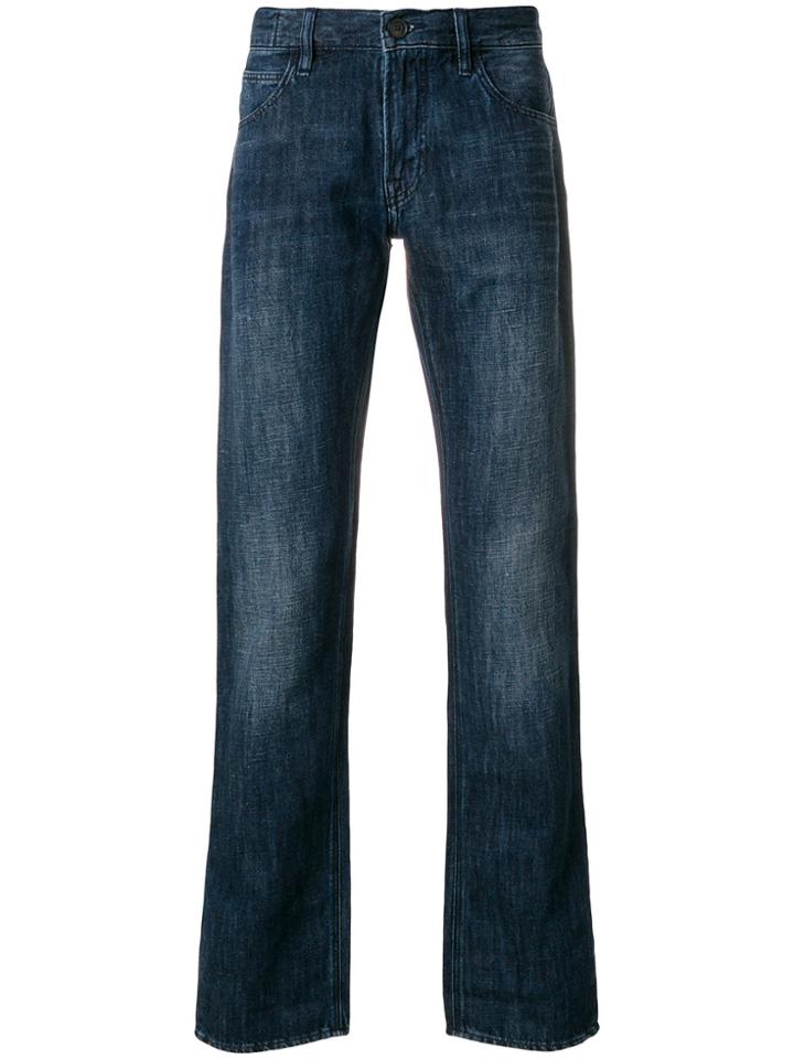 Emporio Armani Mid-rise Straight-leg Jeans - Blue