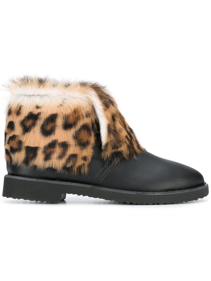 Giuseppe Zanotti Design Leopard Ankle Boots - Black