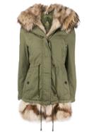 Alessandra Chamonix Racoon Fur Lined Parka Coat - Green
