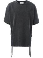 Faith Connexion Lace Up Side T-shirt, Men's, Size: Medium, Grey, Cotton