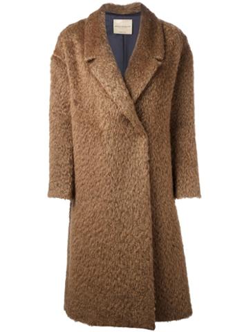Erika Cavallini 'latoya' Coat, Women's, Size: 40, Brown, Polyamide/viscose/mohair/virgin Wool