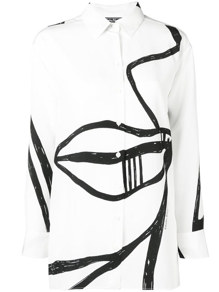 Salvatore Ferragamo 'visage' Print Shirt - White
