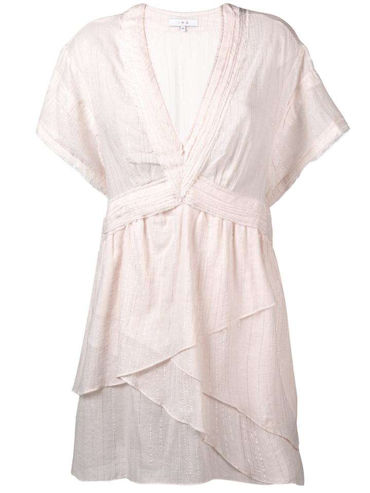 Iro V-neck Ruffle Dress - Pink & Purple