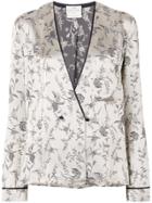 Forte Forte Printed Satin Pyjama-style Blazer - Nude & Neutrals