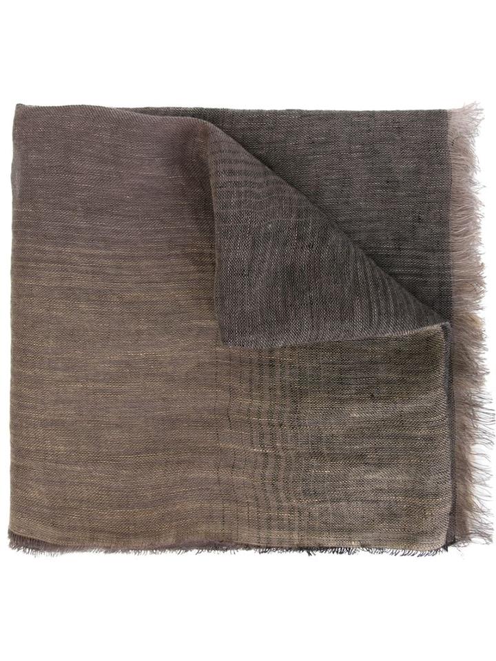 Eleventy Faded Check Scarf, Men's, Nude/neutrals, Linen/flax