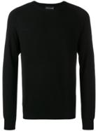 Emporio Armani Contrast Knit Sweater - Black