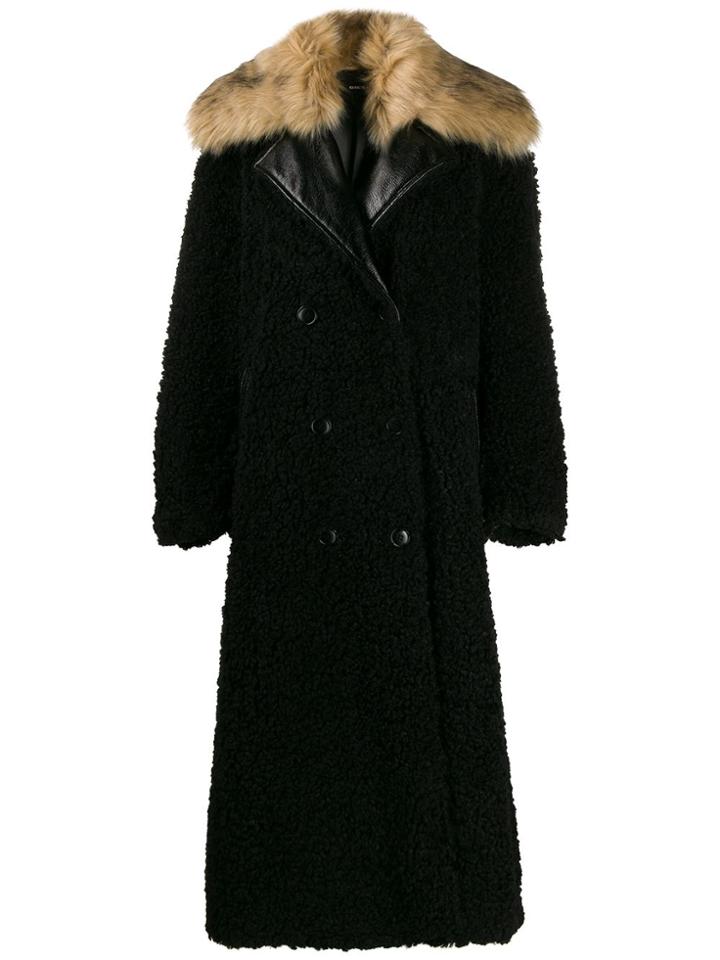 Diesel Double Breasted Midi Coat - Black