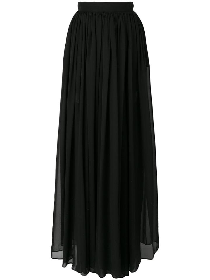 Elie Saab Long Pleated Skirt - Black