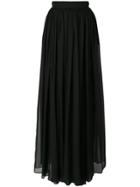 Elie Saab Long Pleated Skirt - Black