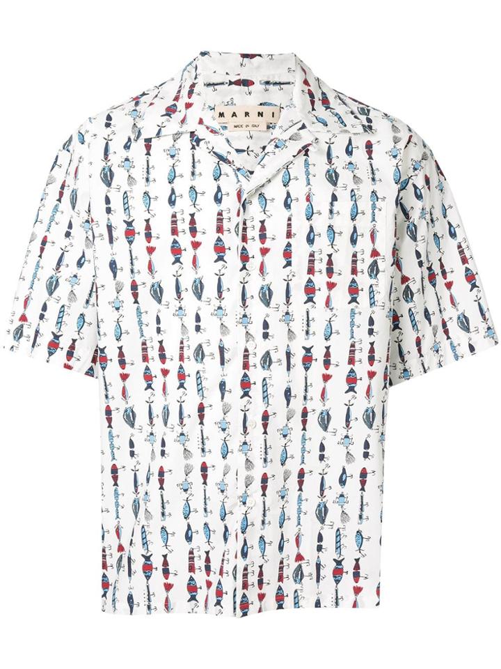 Marni Fishhook Print Shirt - White