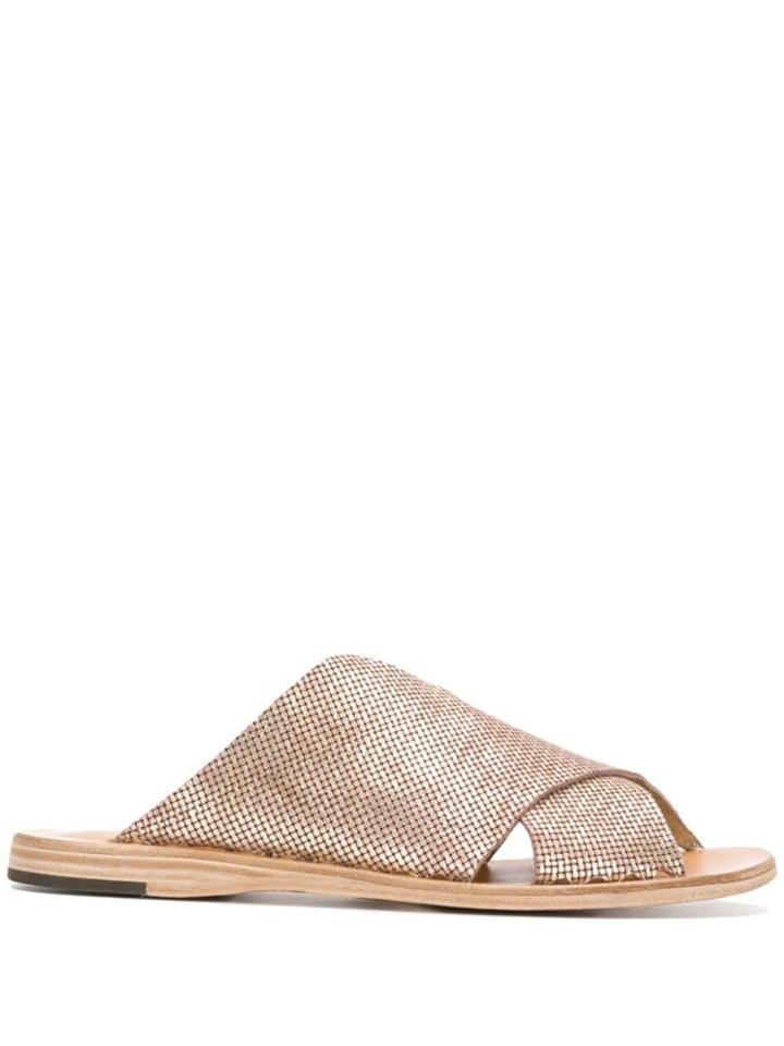 Officine Creative Itaca/022 Criss-cross Slides - Neutrals