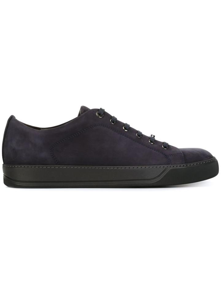 Lanvin Classic Lace-up Sneakers, Men's, Size: 7, Blue, Suede/calf Leather/rubber