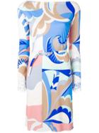 Emilio Pucci Abstract Print Belted Dress - Blue