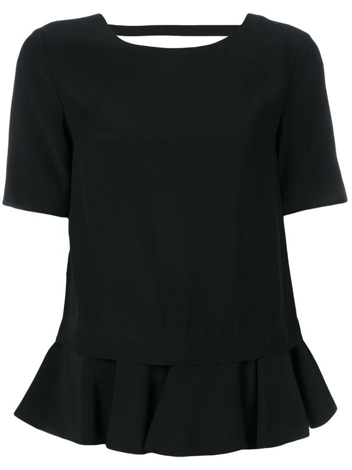 Dondup 'adara' Flounce Hem Top - Black