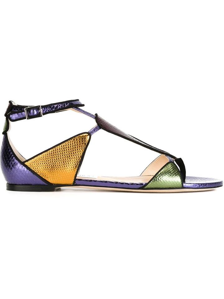 Jimmy Choo Hanzi Sandals, Women's, Size: 37, Grey, Goat Skin/leather
